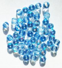 50 4x5mm Faceted Light Sapphire AB Donut Beads